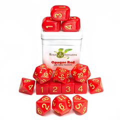 Role 4 Initiative - Opaque Red/Yellow Numbers Arch'D4 15pc